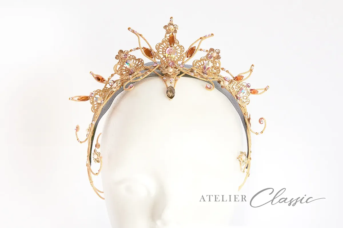 ティアラ（カチューシャ型・シングル・前垂れ付き）