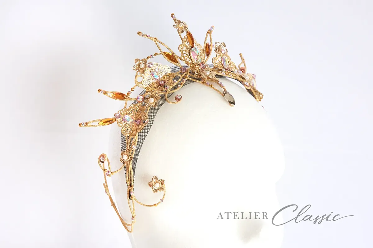 ティアラ（カチューシャ型・シングル・前垂れ付き）