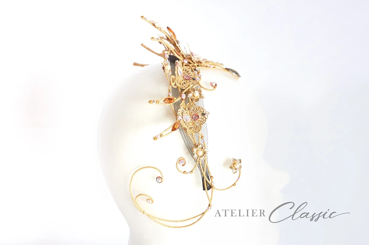 ティアラ（カチューシャ型・シングル・前垂れ付き）